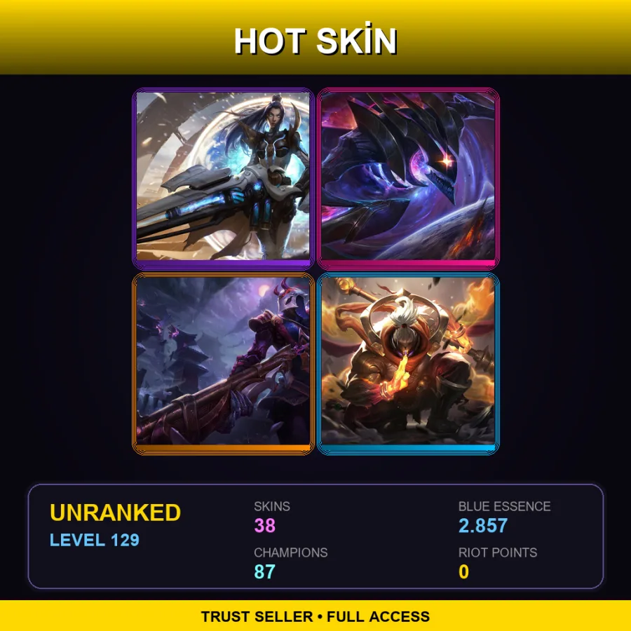 SG | Lv129 | Unranked | 38 Skin | 87 Champ