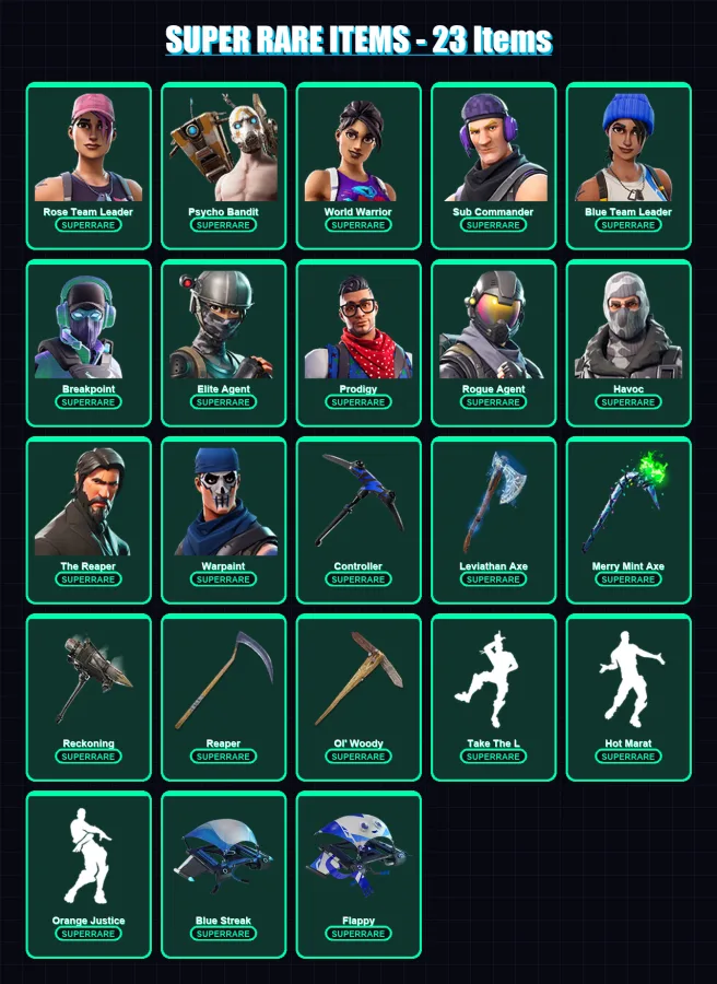 [PC/XBOX/PSN] | Rose Team Leader | Psycho Bandit | World Warrior | 154 skin | Lv1908