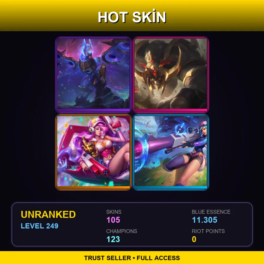 SG | Lv249 | Unranked | 105 Skin | 123 Champ
