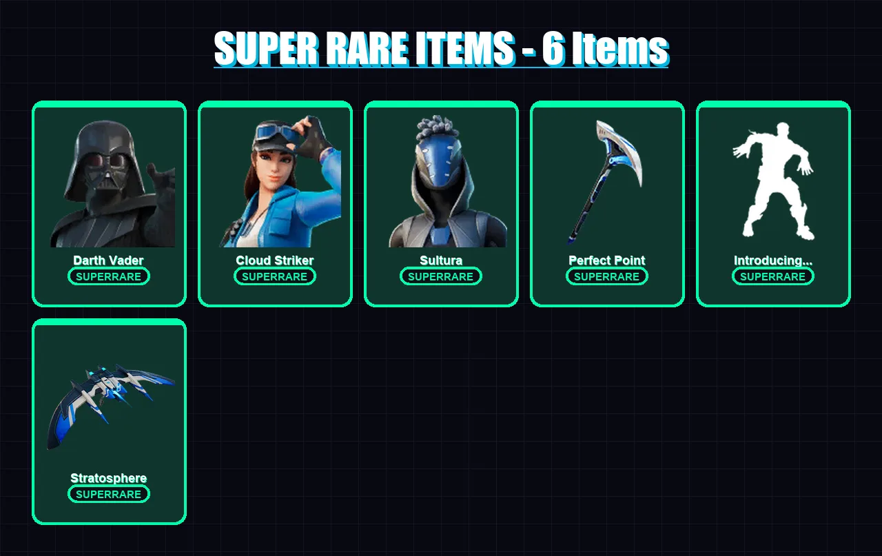 [PC/XBOX/PSN] | Darth Vader | Cloud Striker | Sultura | Son Goku | The Origin | 112 skin | 128 pickaxe | 92 emote | 126 glider | Lv2434