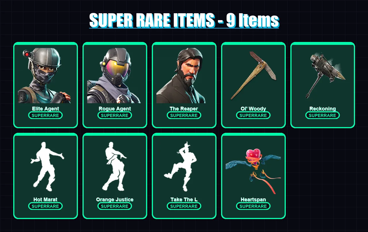 [PC/PSN] | Elite Agent | Rogue Agent | The Reaper | The Ice King | Carbide | 86 skin | 83 pickaxe | 91 emote | 74 glider | Lv1009