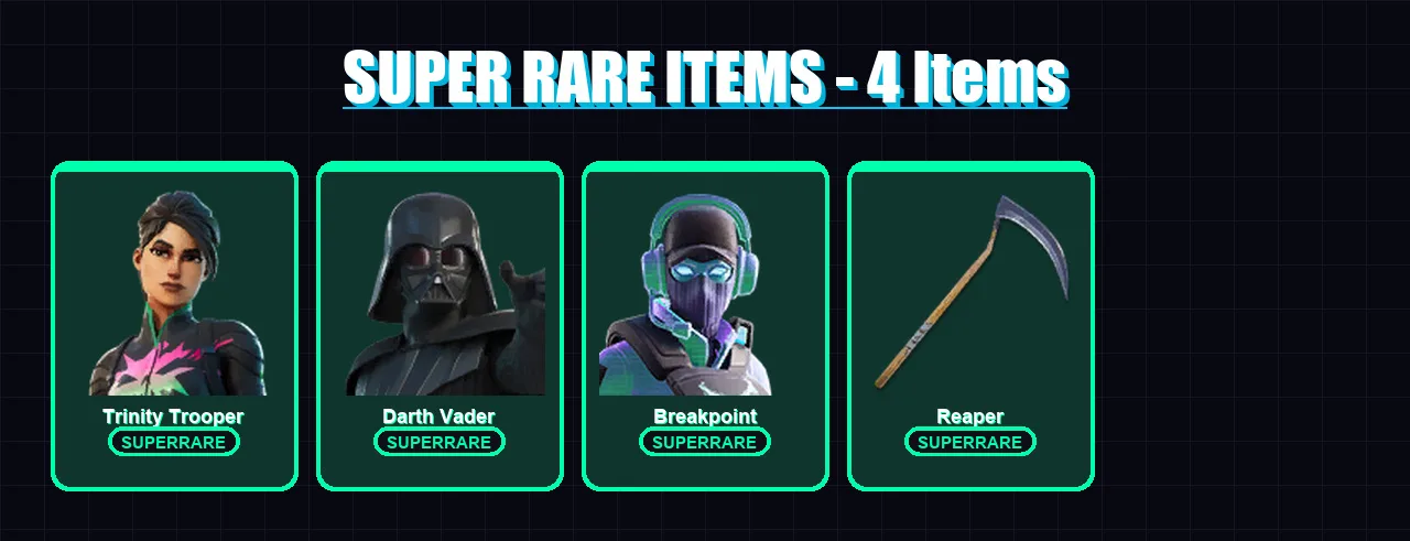 [PC/XBOX/PSN] | Trinity Trooper | Darth Vader | Breakpoint | Raz | Paradigm (Reality-659) | 179 skin | 174 pickaxe | 159 emote | 130 glider | Lv2308