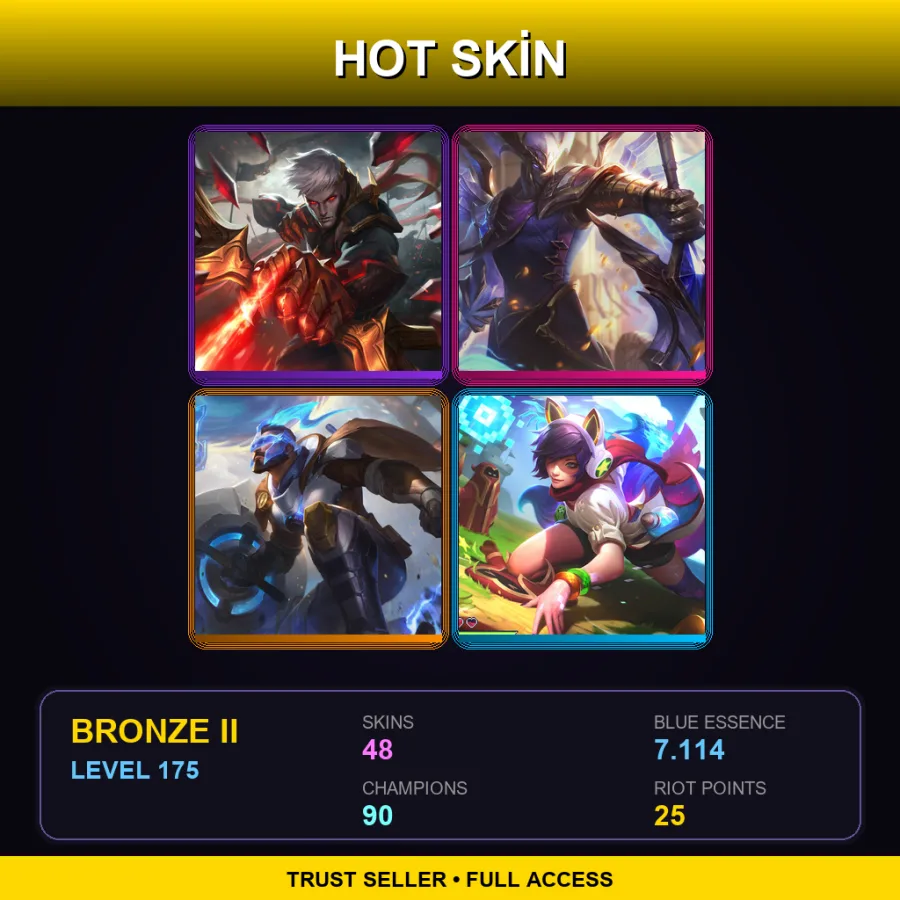 EUNE | Conqueror Varus | Victorious Aatrox | Pulsefire Pantheon | Arcade Ahri | 48 Skin | 90 Champ | Bronze II | Lv175