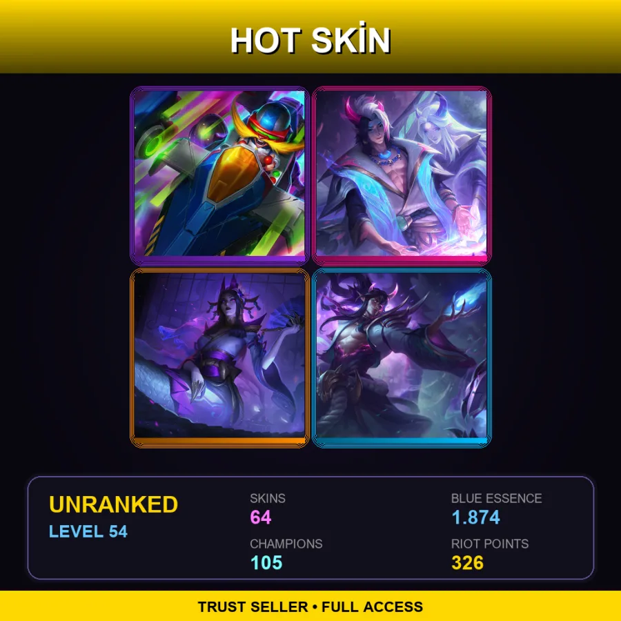 BR | Lv54 | Unranked | 64 Skin | 105 Champ