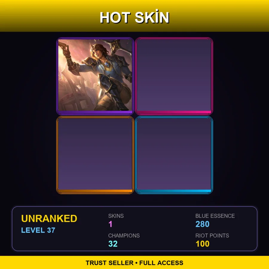 EUNE | Lv37 | Unranked | 1 Skin | 32 Champ — LoL account