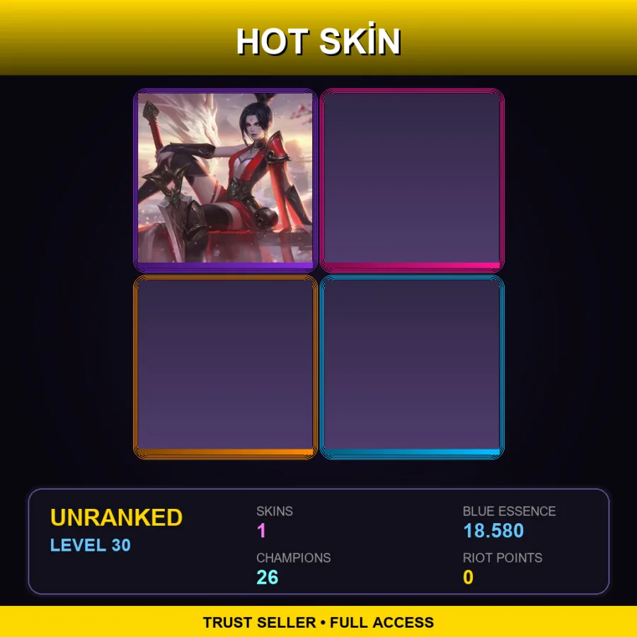 NA | Lv30 | Unranked | 1 Skin | 26 Champ