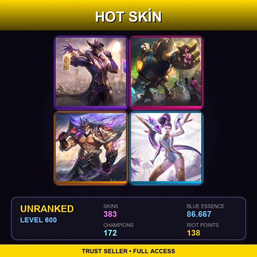 VN | Lv600 | Unranked | 383 Skin | 172 Champ — Foreseen Yasuo
