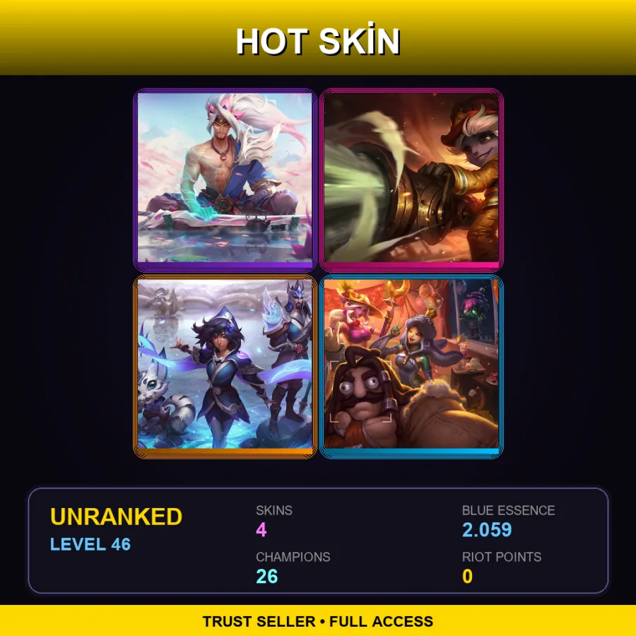 LAN | Lv46 | Unranked | 4 Skin | 26 Champ