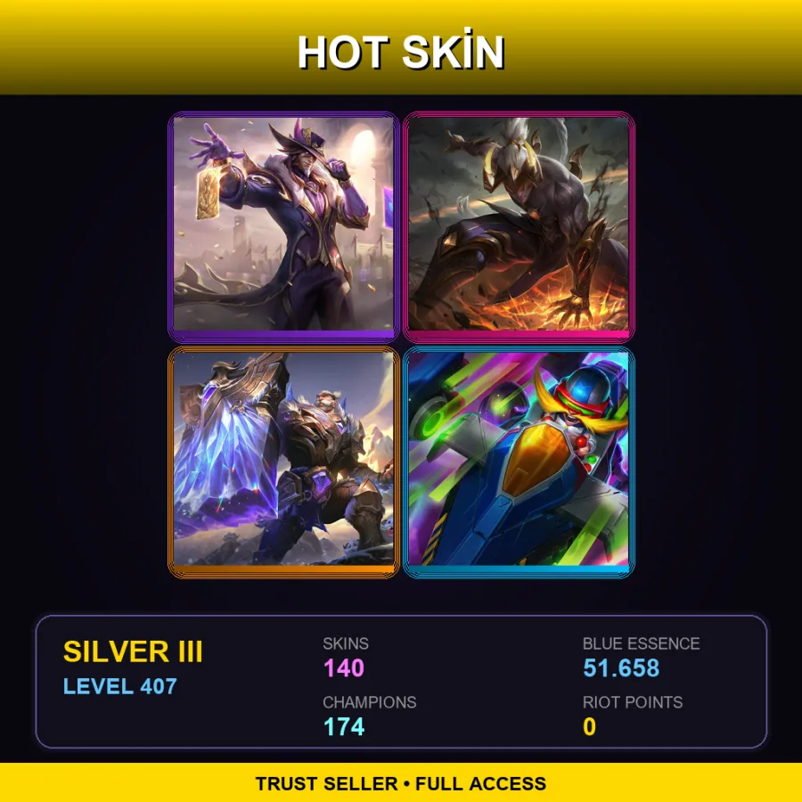 LAN | Lv407 | Silver III | 140 Skin | 174 Champ
