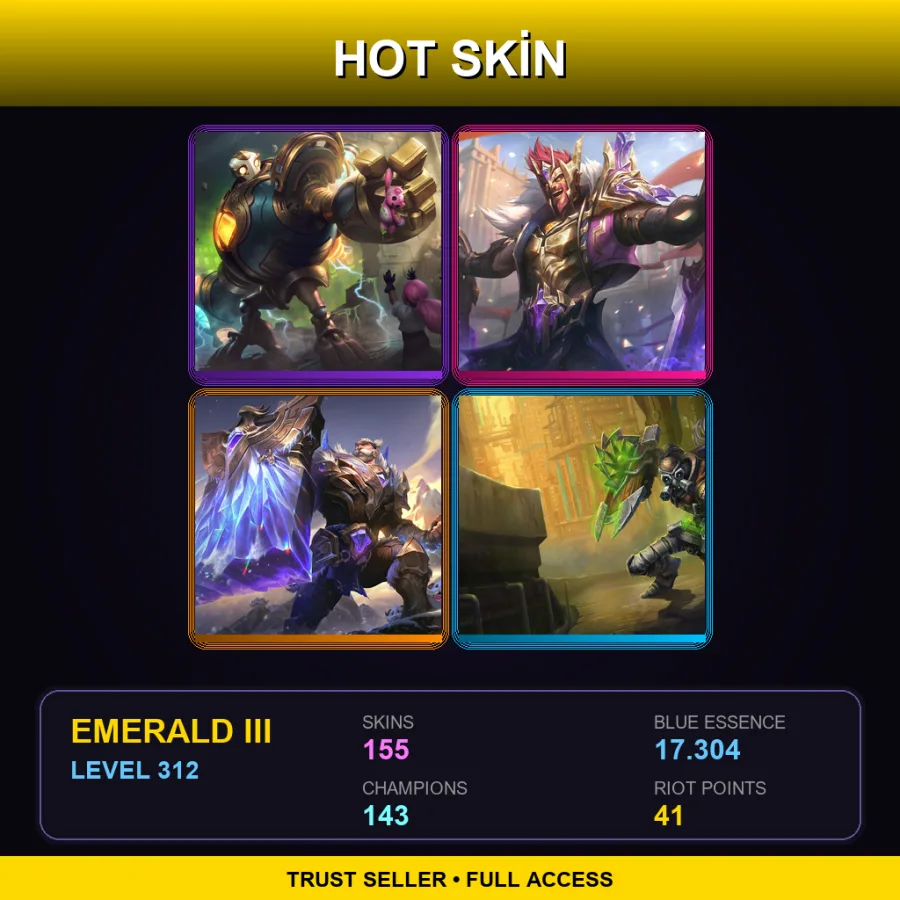 LAN | Lv312 | Emerald III | 155 Skin | 143 Champ