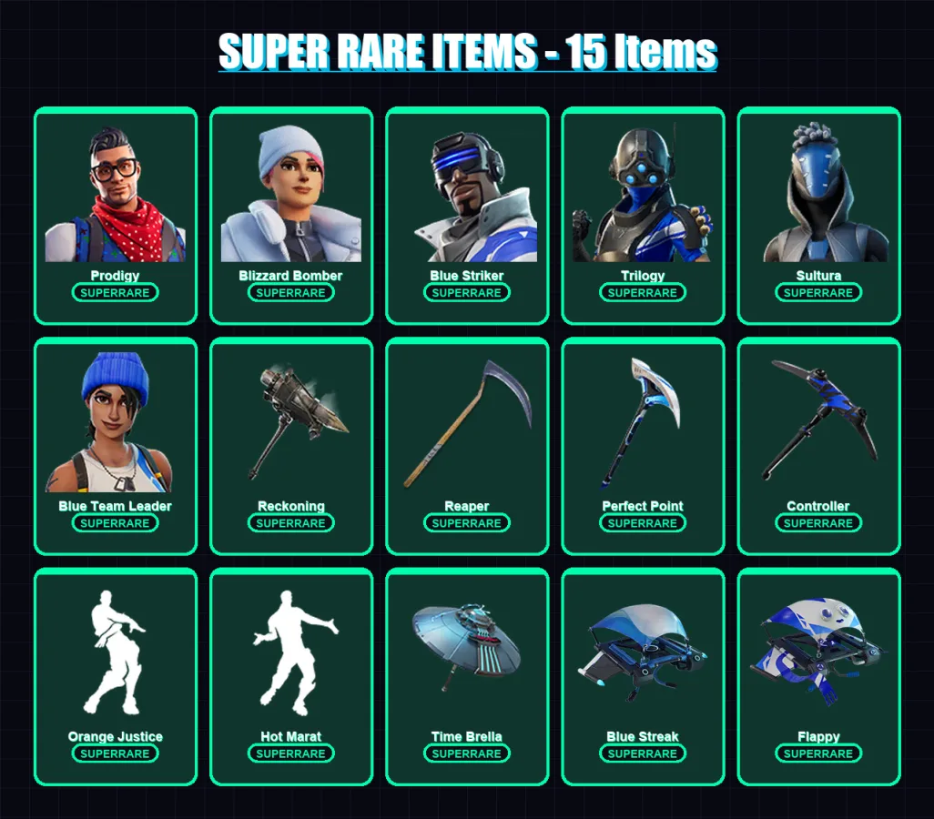 [PC/XBOX/PSN] | Prodigy | Blizzard Bomber | Blue Striker | Trilogy | Sultura | 169 skin | 196 pickaxe | 163 emote | 173 glider | Lv2556 — Fortnite account