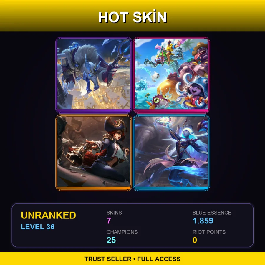 LAN | Lv36 | Unranked | 7 Skin | 25 Champ with Twitch