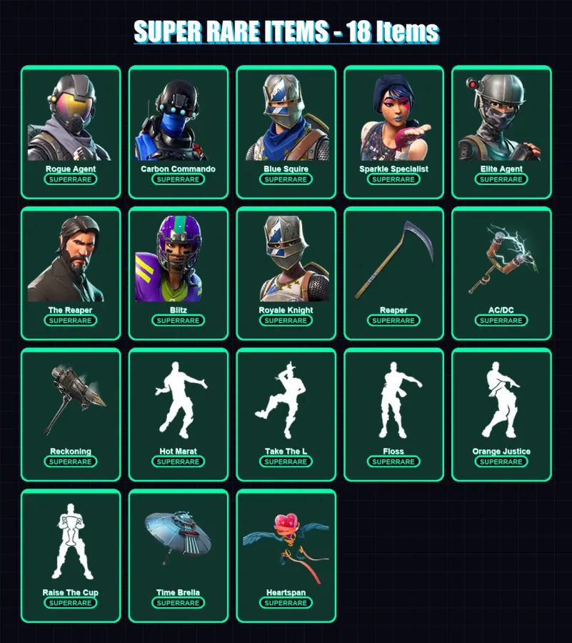 [PS4/PS5/XBOX/PC] | Rogue Agent | Carbon Commando | Blue Squire | 115 skin | Lv1755