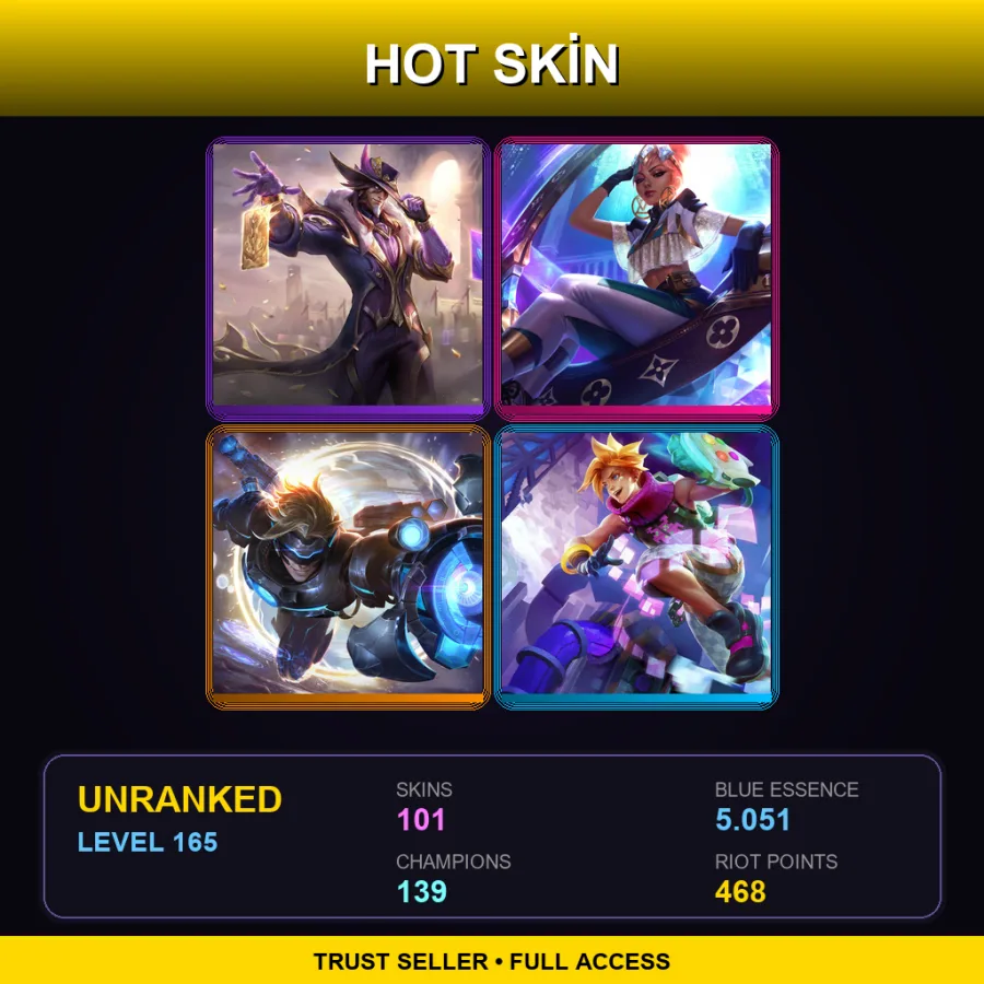 EUW | Lv165 | Unranked | 101 Skin | 139 Champ