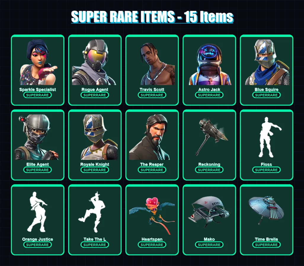 [PS4/PS5/PC] | Sparkle Specialist | Rogue Agent | Travis Scott | Astro Jack | Blue Squire | 103 skin | 142 pickaxe | 131 emote | 132 glider | Lv2514