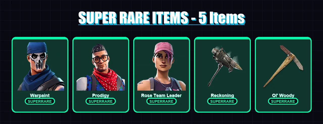 [PS4/PS5/XBOX/PC] | Warpaint | Prodigy | Rose Team Leader | Drift | Calamity | 9 skin | 8 pickaxe | 8 emote | 11 glider | Lv83