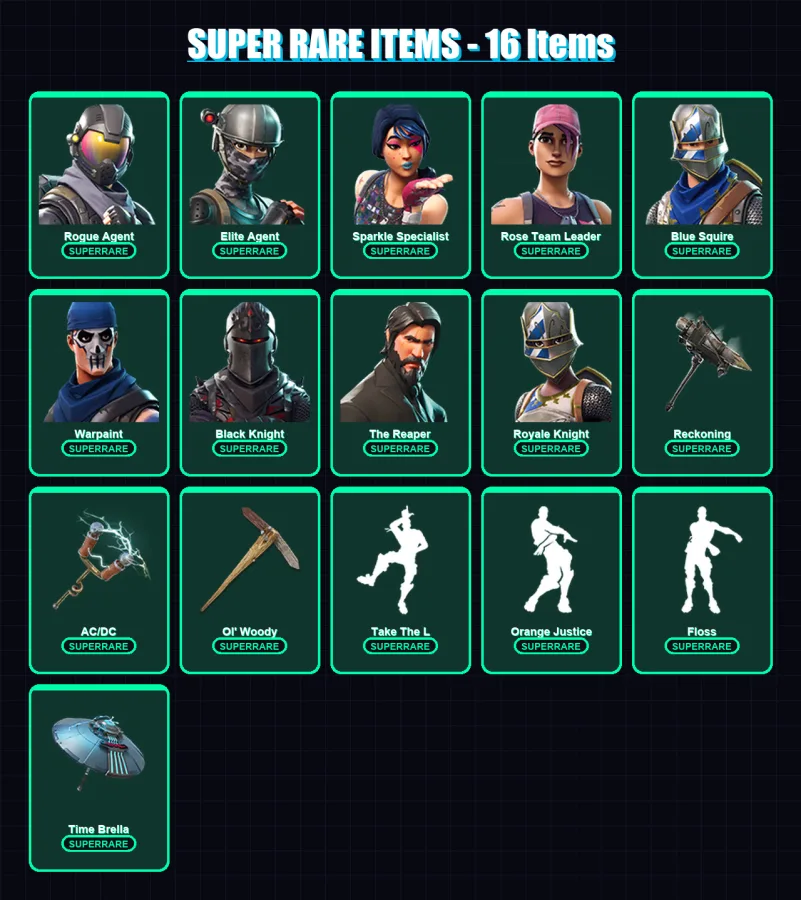 [PC/XBOX/PSN] | Rogue Agent | Elite Agent | Sparkle Specialist | Rose Team Leader | Blue Squire | 55 skin | 45 pickaxe | 48 emote | 45 glider | Lv59