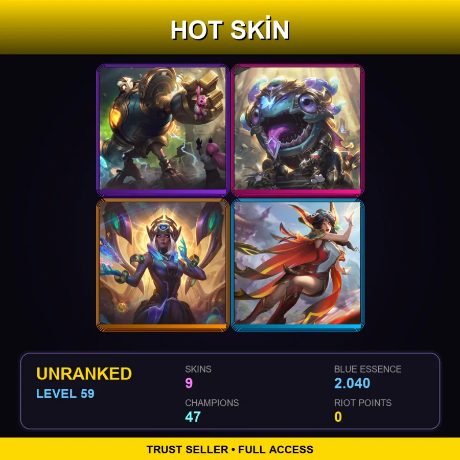 EUNE | Lv59 | Unranked | 9 Skin | 47 Champ