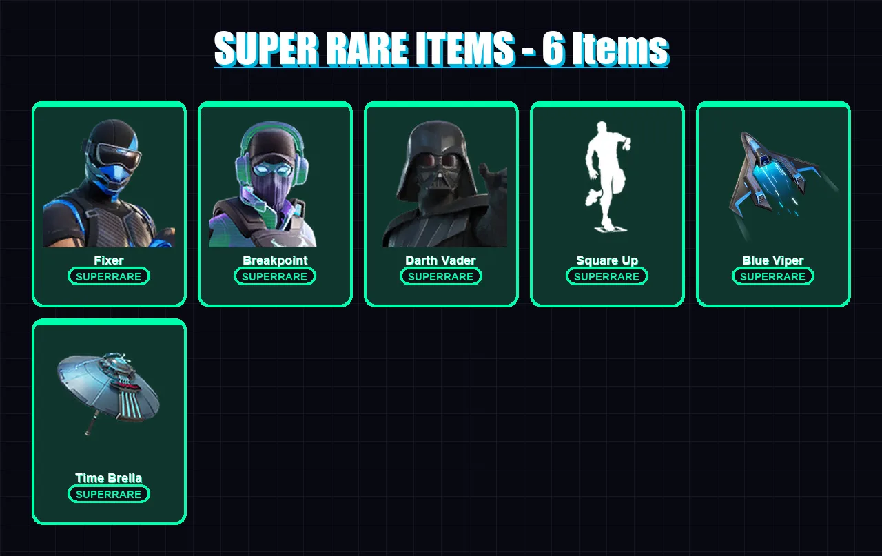 [PS4/PS5/XBOX/PC] | Fixer | Breakpoint | Darth Vader | The Imagined | Snap | 126 skin | 151 pickaxe | 130 emote | 133 glider | Lv1932