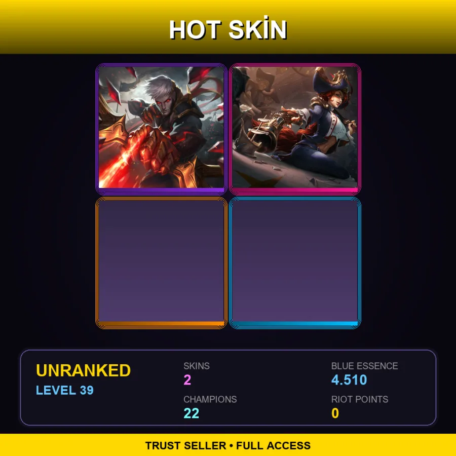 EUW | Lv39 | Unranked | 2 Skin | 22 Champ