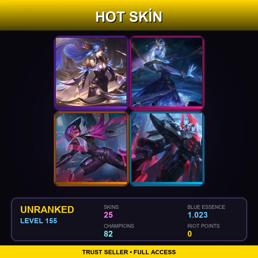 TR | Lv155 | Unranked | 25 Skin | 82 Champ