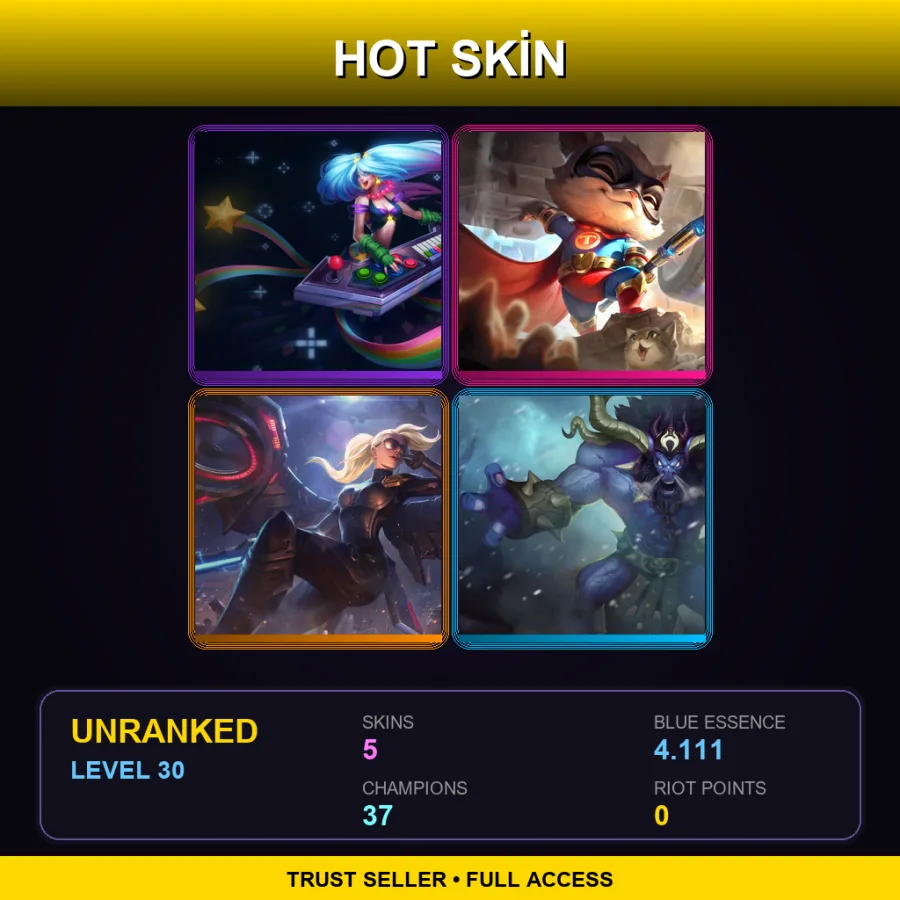 LAS | Lv30 | Unranked | 5 Skin | 37 Champ — Super Teemo