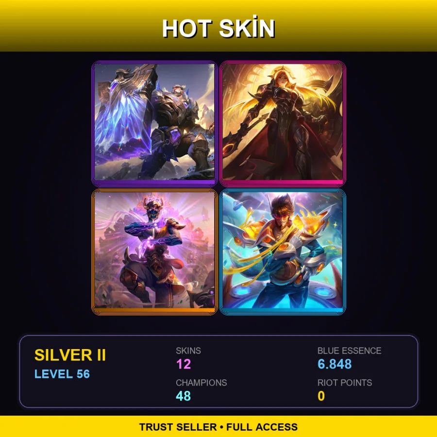 EUW | Lv56 | Silver II | 12 Skin | 48 Champ
