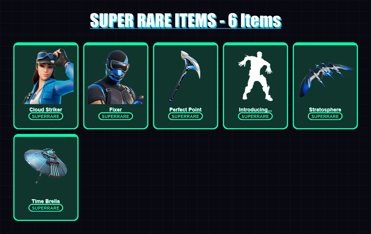 [PC/XBOX] | Cloud Striker | Fixer | Mandalorian | The Imagined | Menace | 59 skin | 83 pickaxe | 85 emote | 91 glider | Lv1593