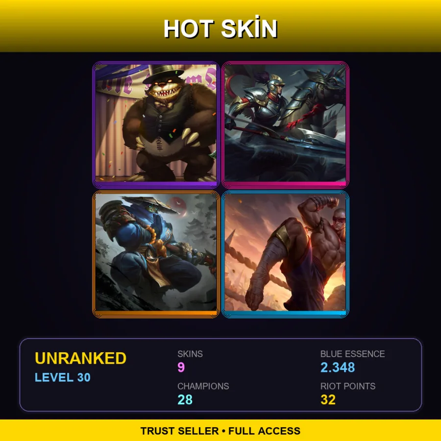 EUNE | Lv30 | Unranked | 9 Skin | 28 Champ