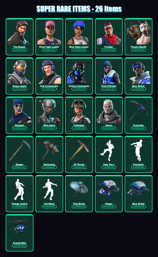 [PC/XBOX] | The Reaper | Rose Team Leader | Blue Team Leader | Prodigy | Psycho Bandit | 267 skin | 285 pickaxe | 196 emote | 172 glider | Lv2359 — Fortnite account