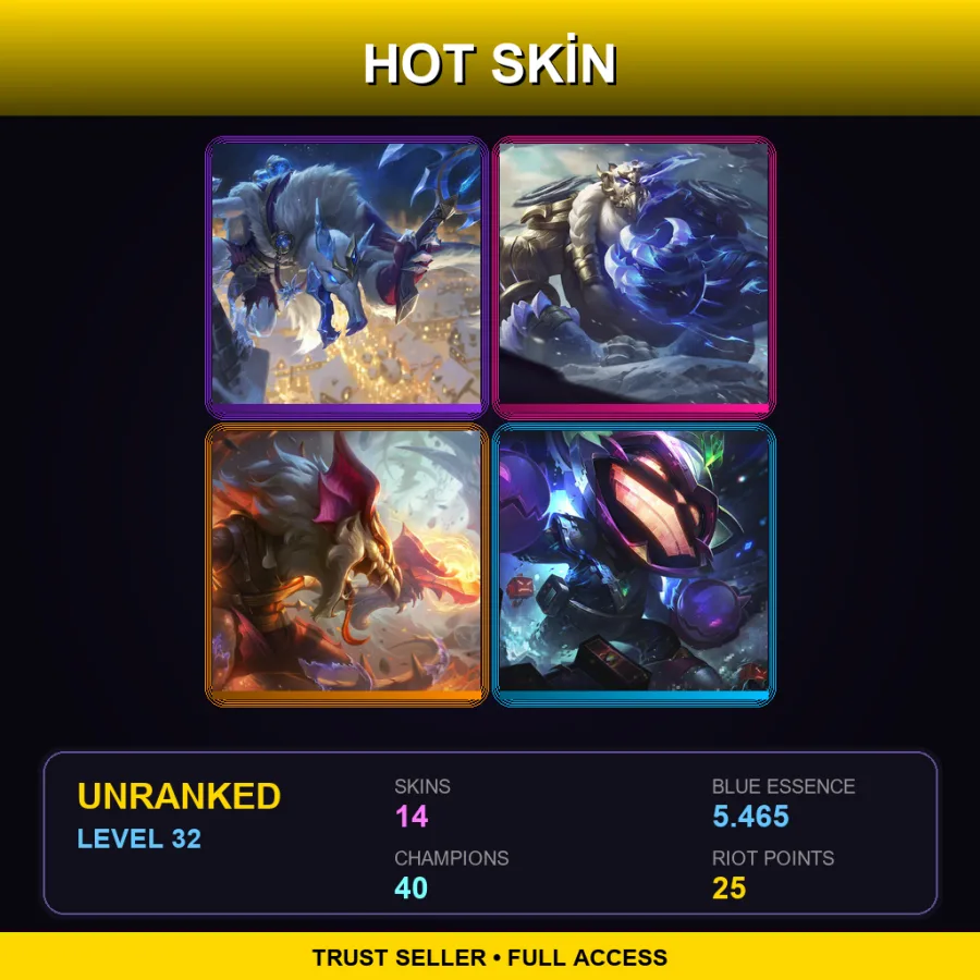 TR | Lv32 | Unranked | 14 Skin | 40 Champ