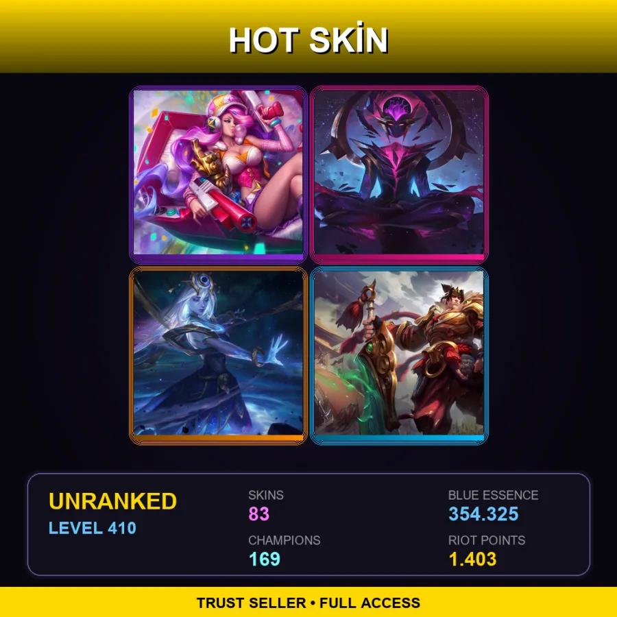 NA | Lv410 | Unranked | 83 Skin | 169 Champ