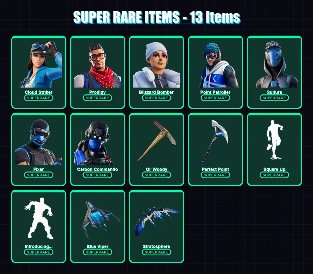 [PC/XBOX/PSN] | Lara Croft | Cloud Striker | Prodigy | Blizzard Bomber | Point Patroller | 61 skin | 65 pickaxe | 48 emote | 60 glider | Lv797