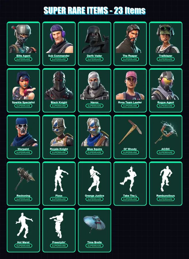 [PC] | Elite Agent | Sub Commander | Darth Vader | The Reaper | Trailblazer | 464 skin | 442 pickaxe | 410 emote | 259 glider | Lv3556