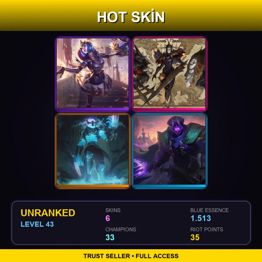 EUNE | Lv43 | Unranked | 6 Skin | 33 Champ
