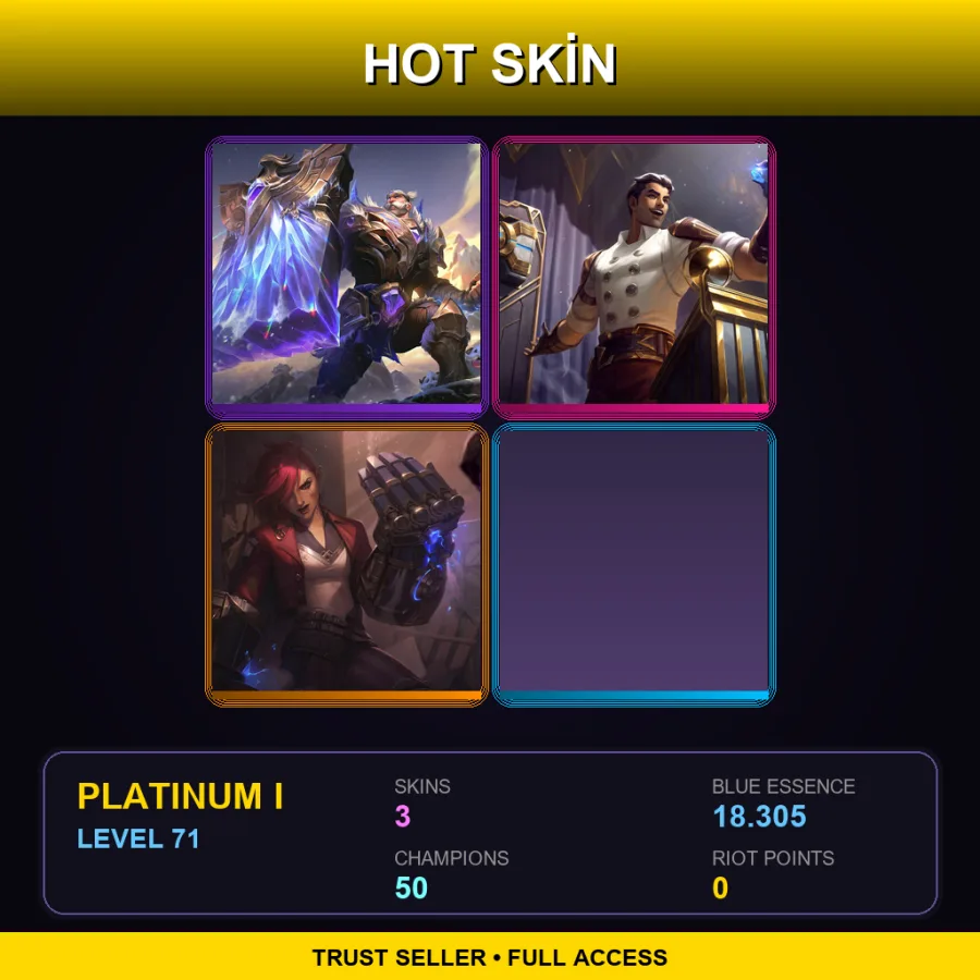 NA | Lv71 | Platinum I | 3 Skin | 50 Champ