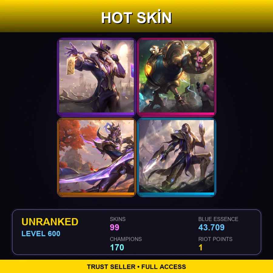 NA | Lv600 | Unranked | 99 Skin | 170 Champ — Full Machine Viktor