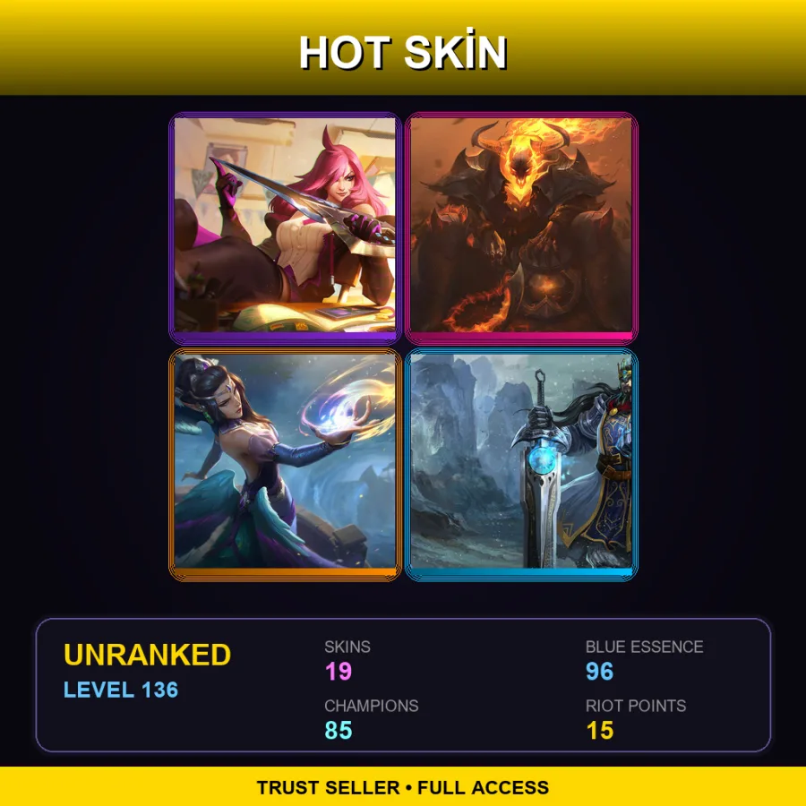 TR | Lv136 | Unranked | 19 Skin | 85 Champ — LoL account