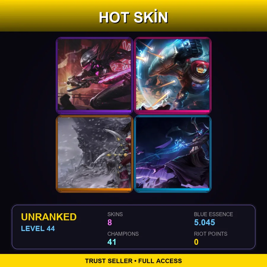 SG | Lv44 | Unranked | 8 Skin | 41 Champ — Exiled Morgana