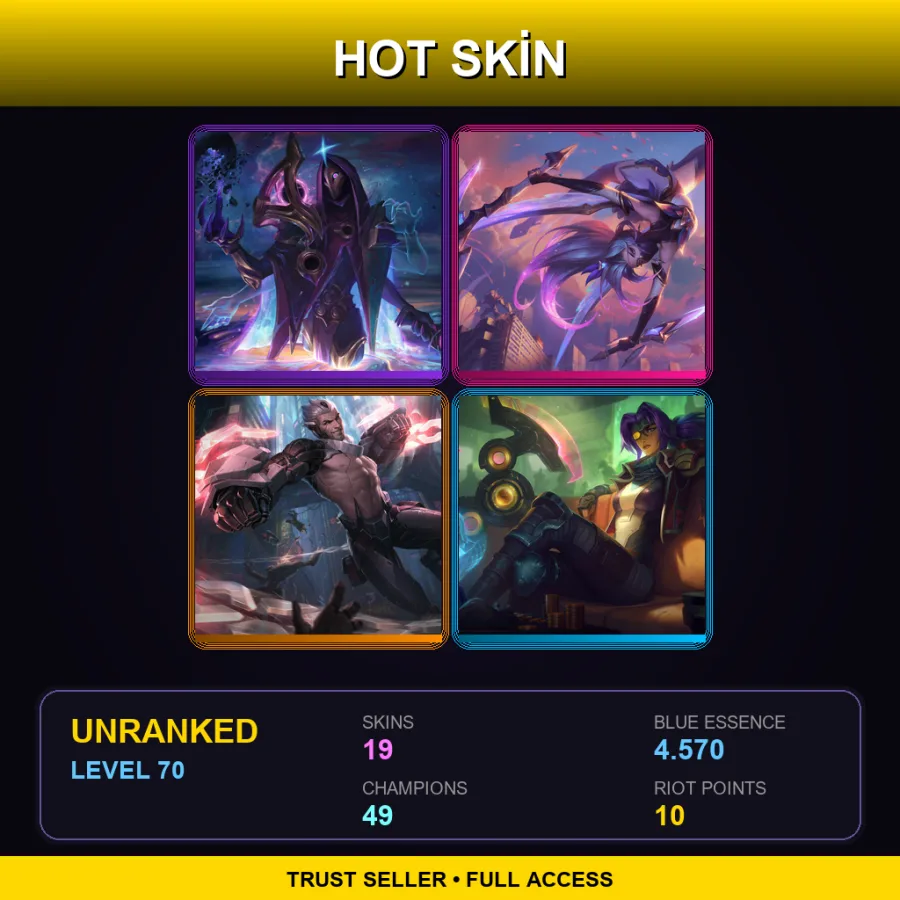 EUNE | Lv70 | Unranked | 19 Skin | 49 Champ — Fuzz Fizz
