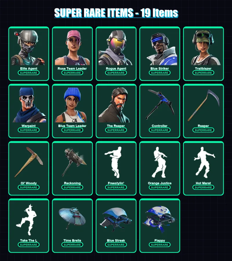 [PC/XBOX/PSN] | Elite Agent | Rose Team Leader | Rogue Agent | Blue Striker | Trailblazer | 85 skin | 101 pickaxe | 78 emote | 95 glider | Lv1461