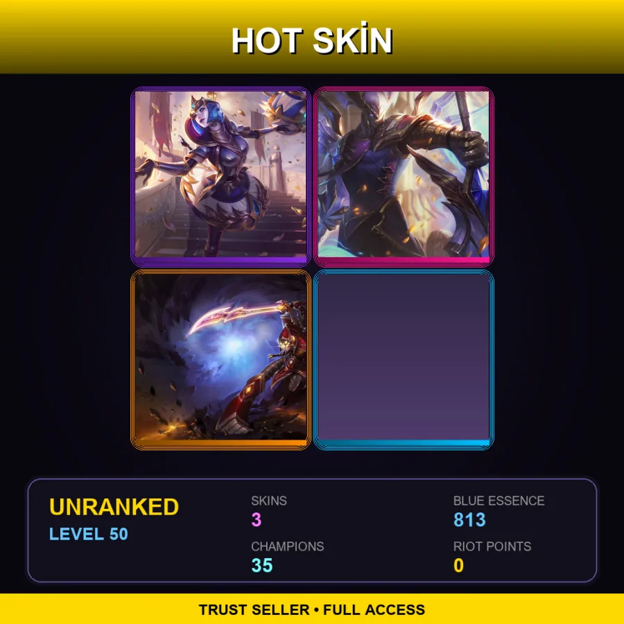 NA | Lv50 | Unranked | 3 Skin | 35 Champ