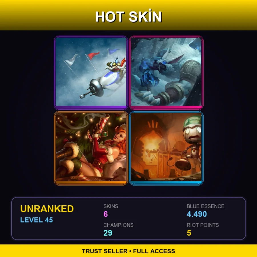 LAS | Lv45 | Unranked | 6 Skin | 29 Champ — Snow Day Syndra