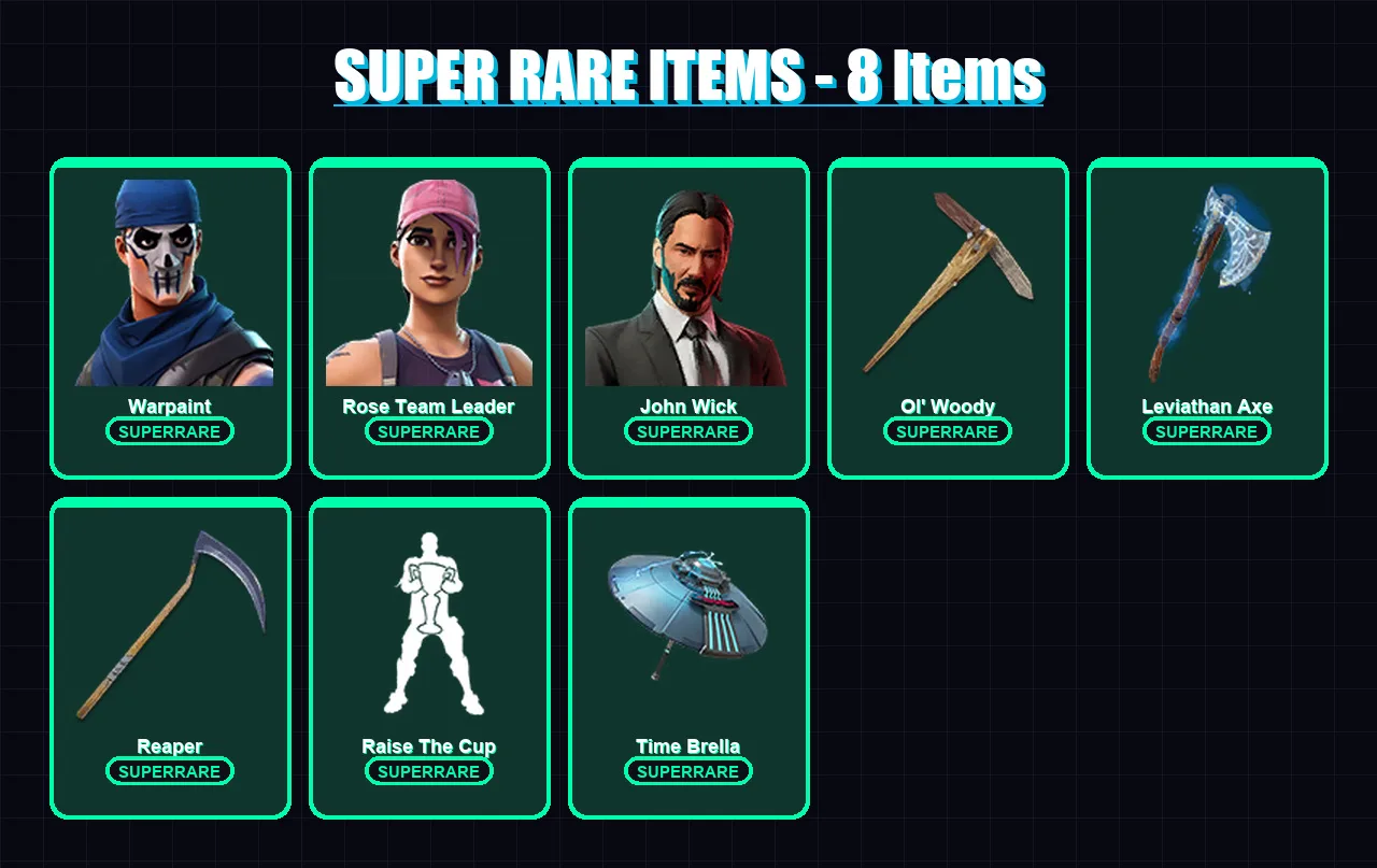 [PS4/PS5/XBOX/PC] | Warpaint | Rose Team Leader | John Wick | Joey | Gear Specialist Maya | 276 skin | 293 pickaxe | 237 emote | 208 glider | Lv2893