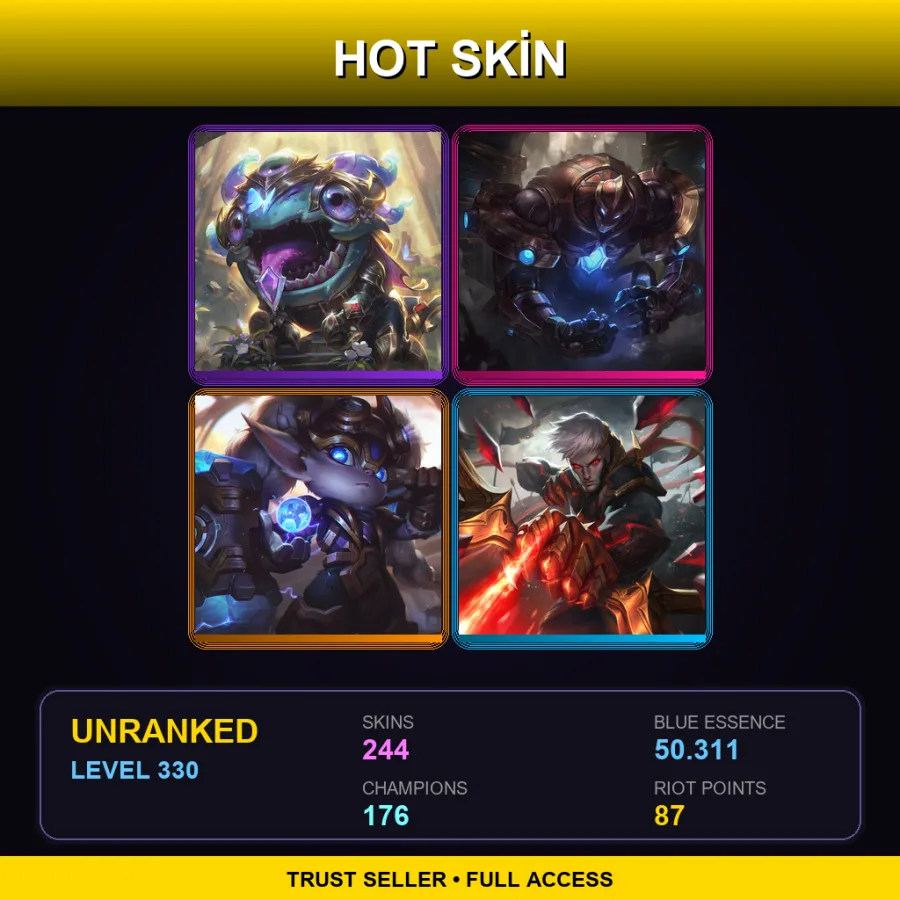 SG | Lv330 | Unranked | 244 Skin | 176 Champ