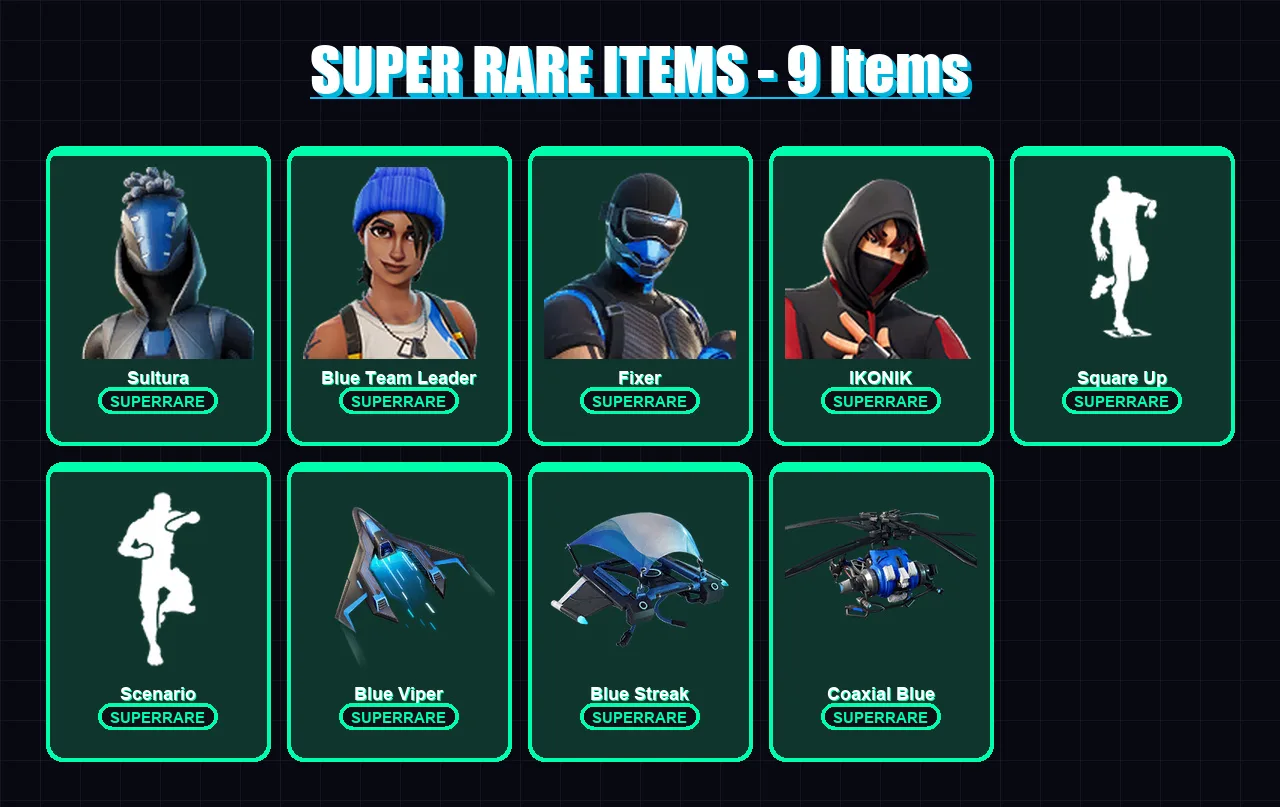 [PC/XBOX/PSN] | Sultura | Blue Team Leader | Fixer | IKONIK | Mandalorian | 12 skin | 34 pickaxe | 32 emote | 32 glider | Lv528 — Fortnite account