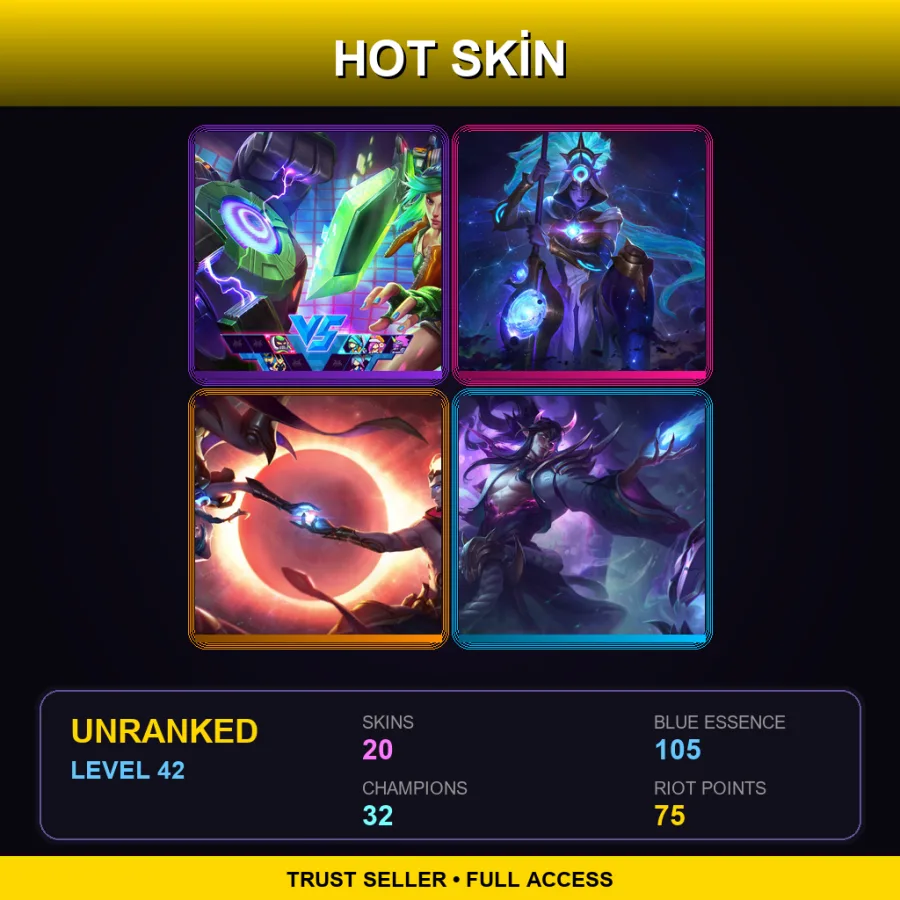 TR | Lv42 | Unranked | 20 Skin | 32 Champ