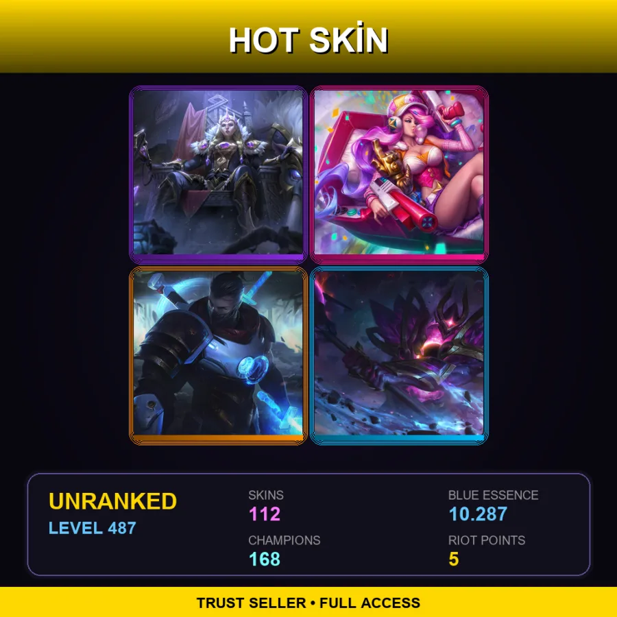 LAS | Lv487 | Unranked | 112 Skin | 168 Champ — Old God Ivern