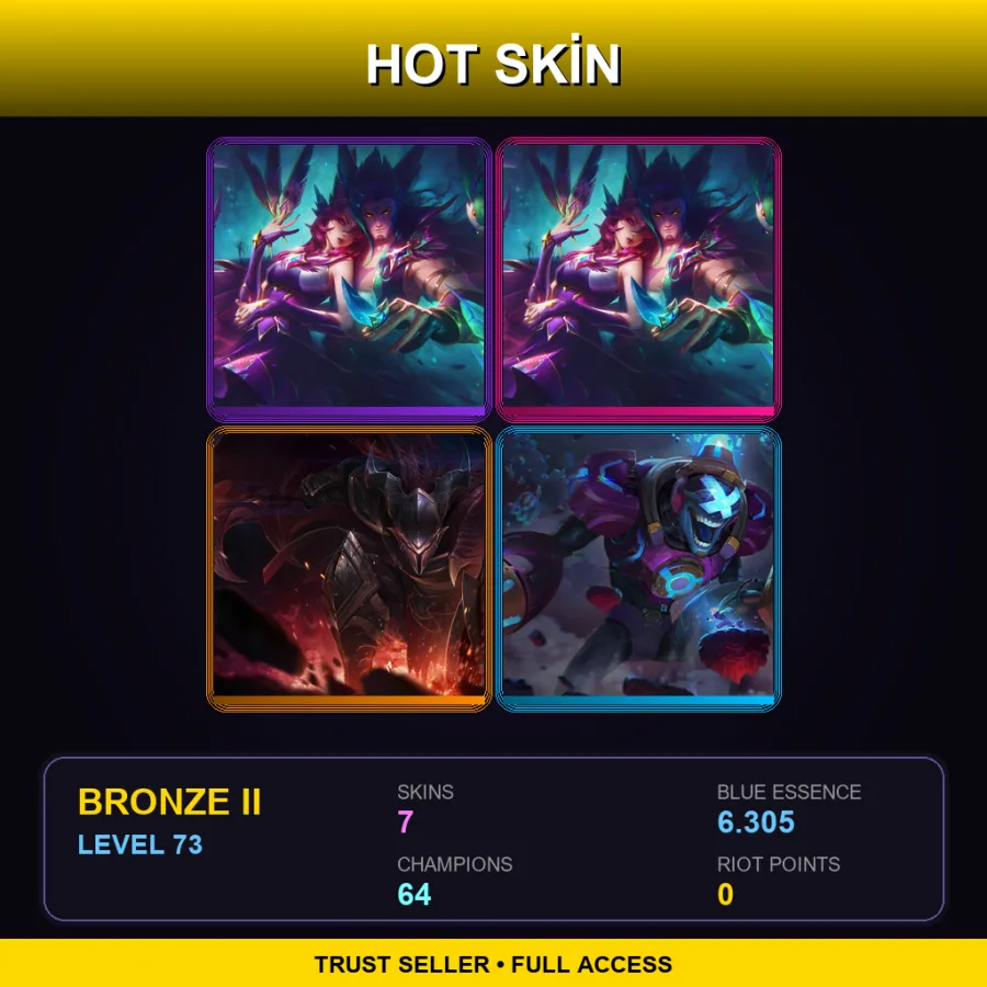 LAN | Lv73 | Bronze II | 7 Skin | 64 Champ