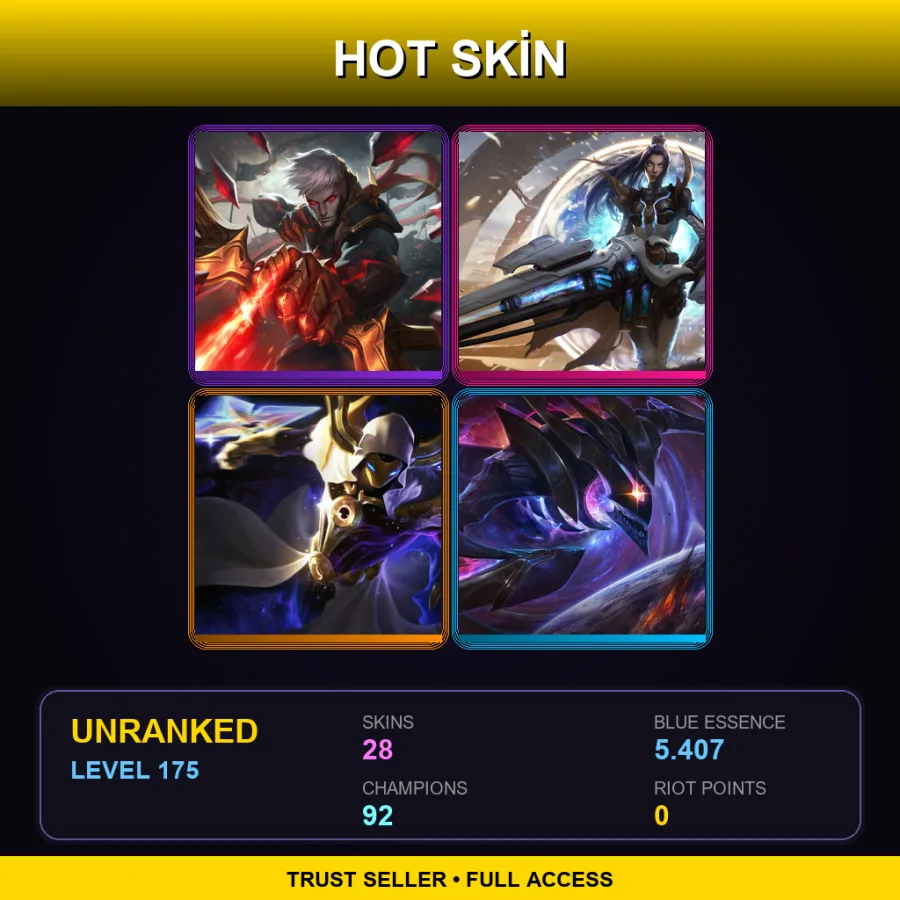 LAS | Lv175 | Unranked | 28 Skin | 92 Champ — Cosmic Reaver Kassadin